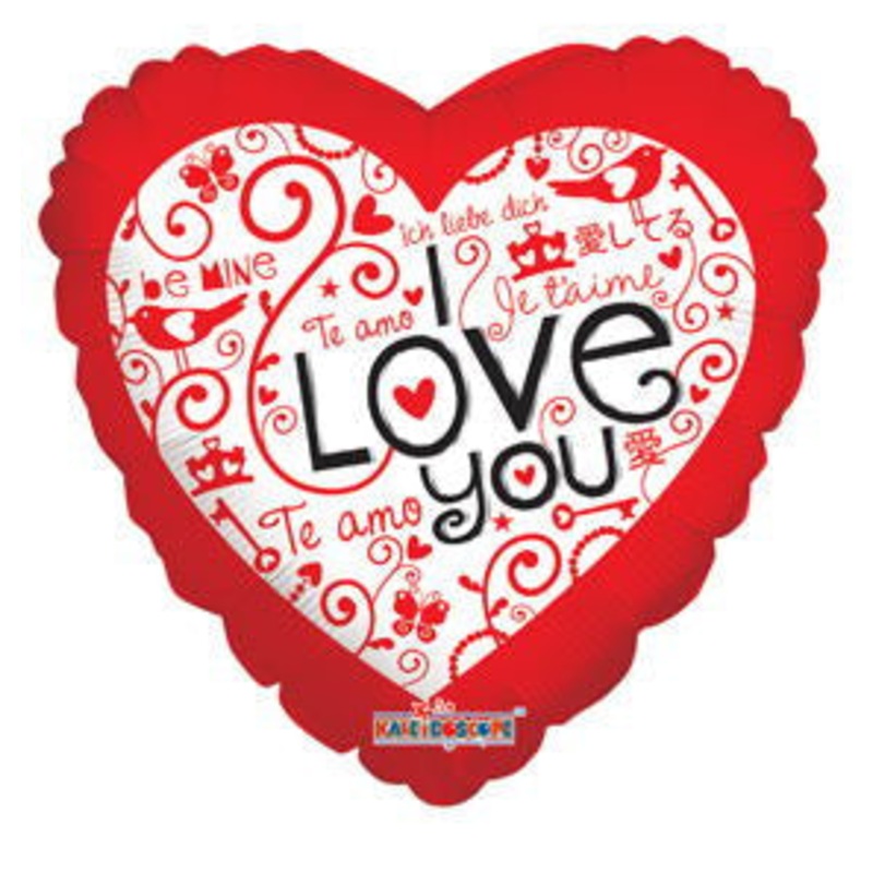9" Airfill Only I Love You Balloon Languages