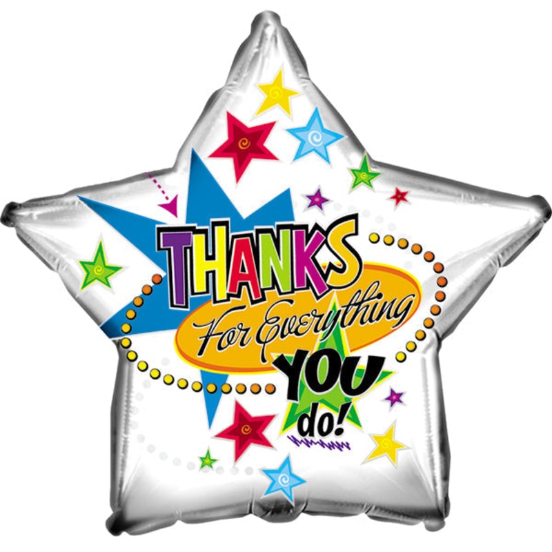 9" Airfill Only Thanks For Everything Star Balloon