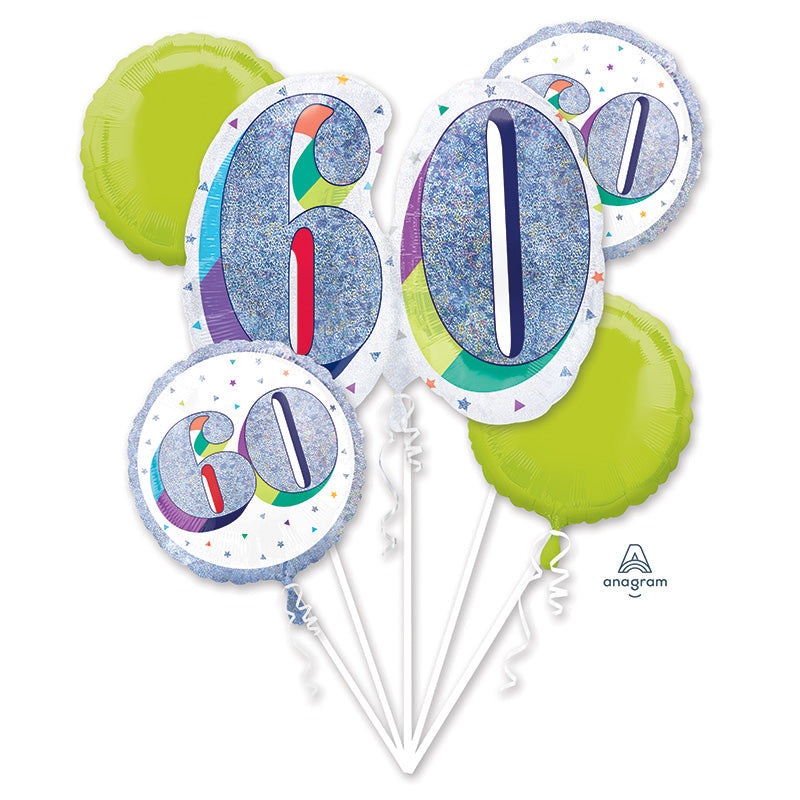 Bouquet Sparkles Number 60 Foil Balloon