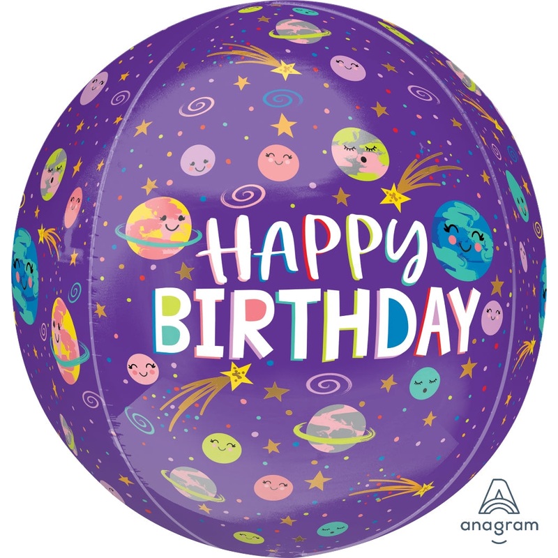 15" Smiling Galaxy Happy Birthday Foil Balloon