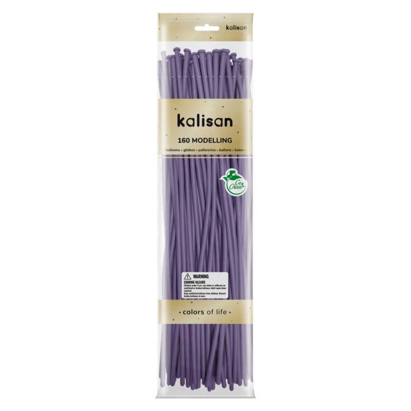 160K Nozzle Up Kalisan Twisting Latex Balloons Standard Lilac (50 Per Bag)
