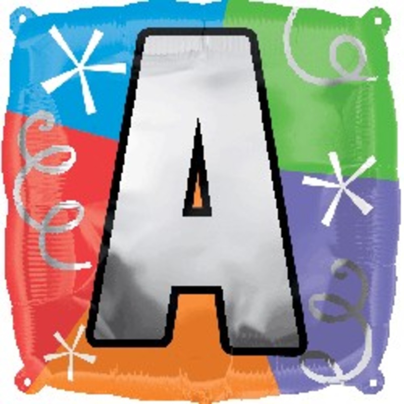 18" Designer Square Letter Balloon "A"
