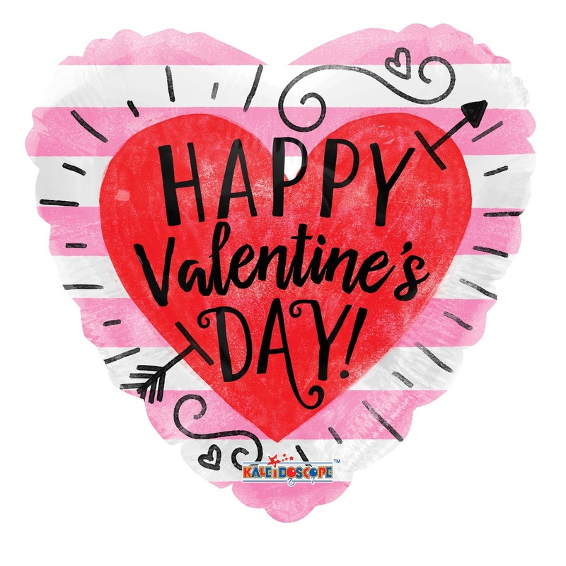 18" Happy Valentine's Day Red Heart With Arrow Balloon