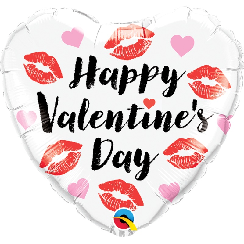 18" Heart Valentine's Kissey Lips Foil Balloon