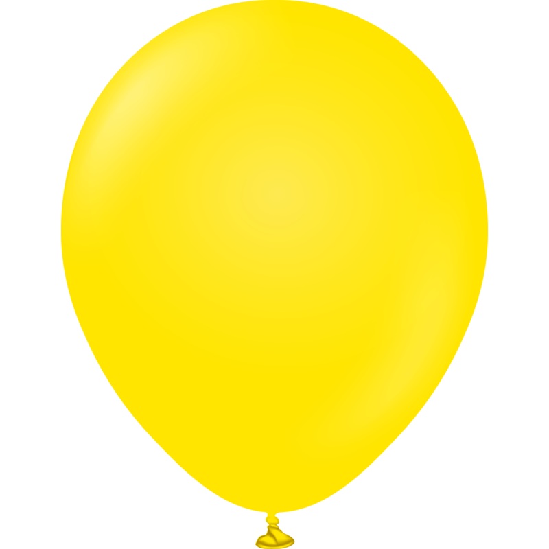 18" Kalisan Latex Balloons Standard Yellow (25 Per Bag)