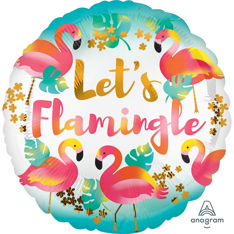 18" Let's Flamingle Foil Balloon