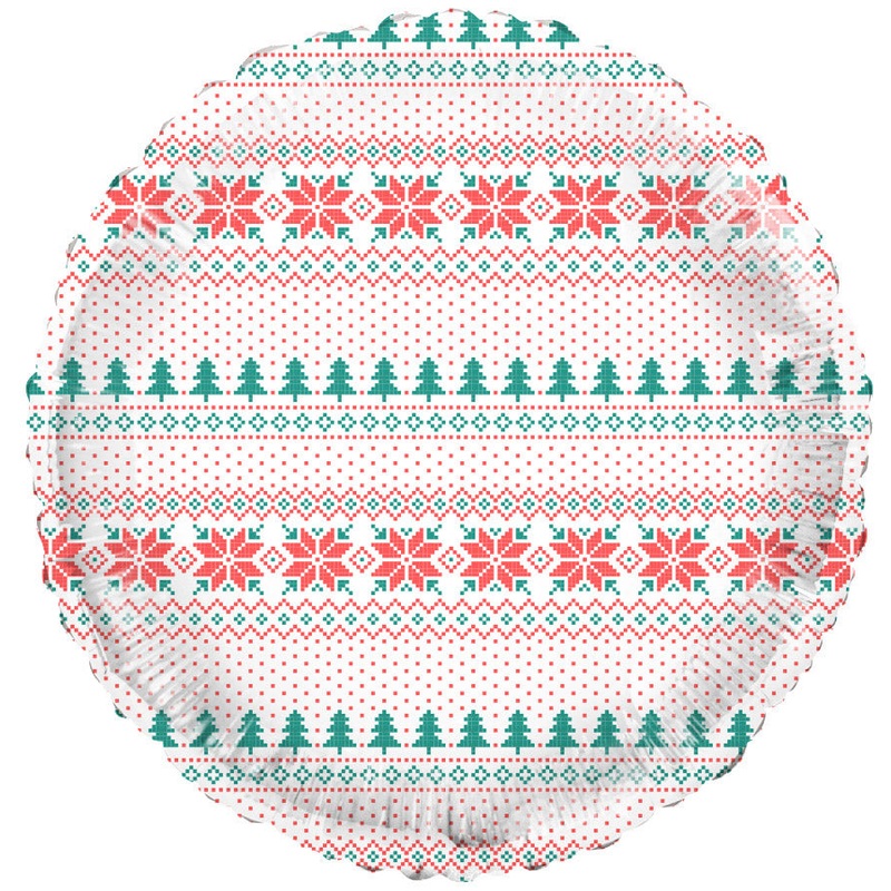18" Round Feelin Festive Print Foil Balloon