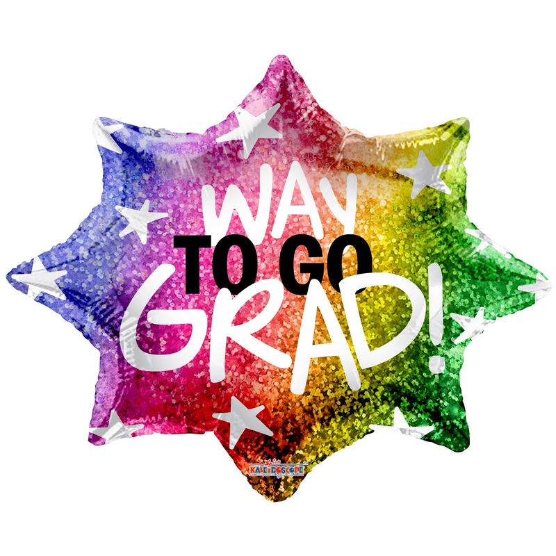 18" Way To Go Grad Holographic Foil Balloon