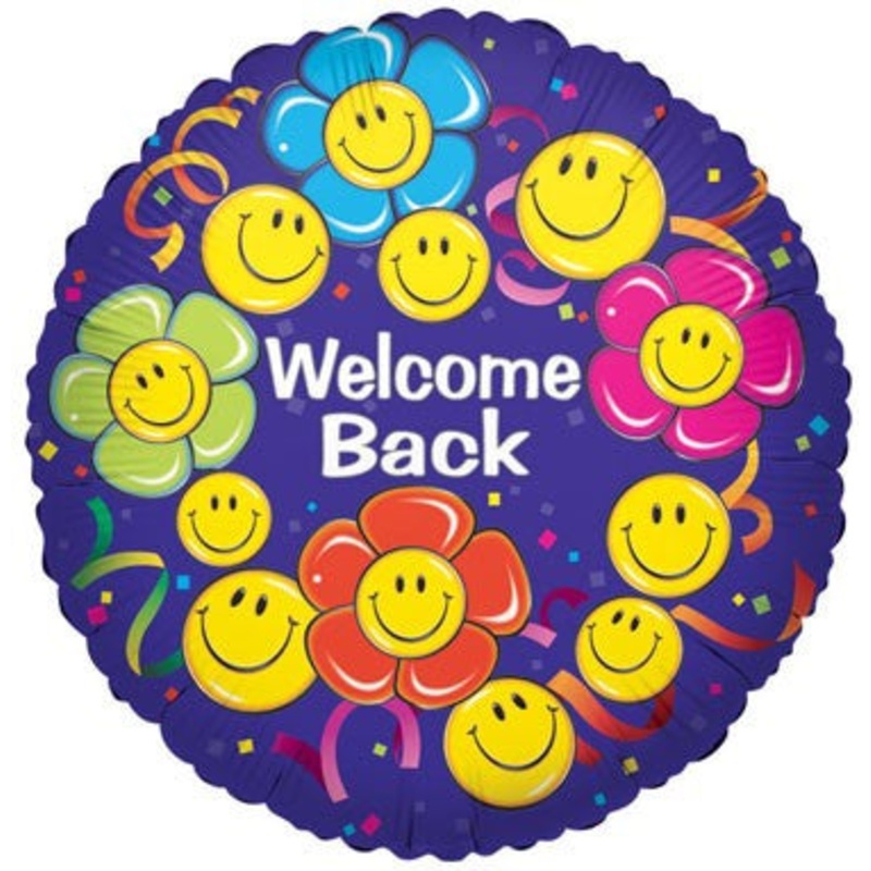 18" Welcome Back Smiley Balloon