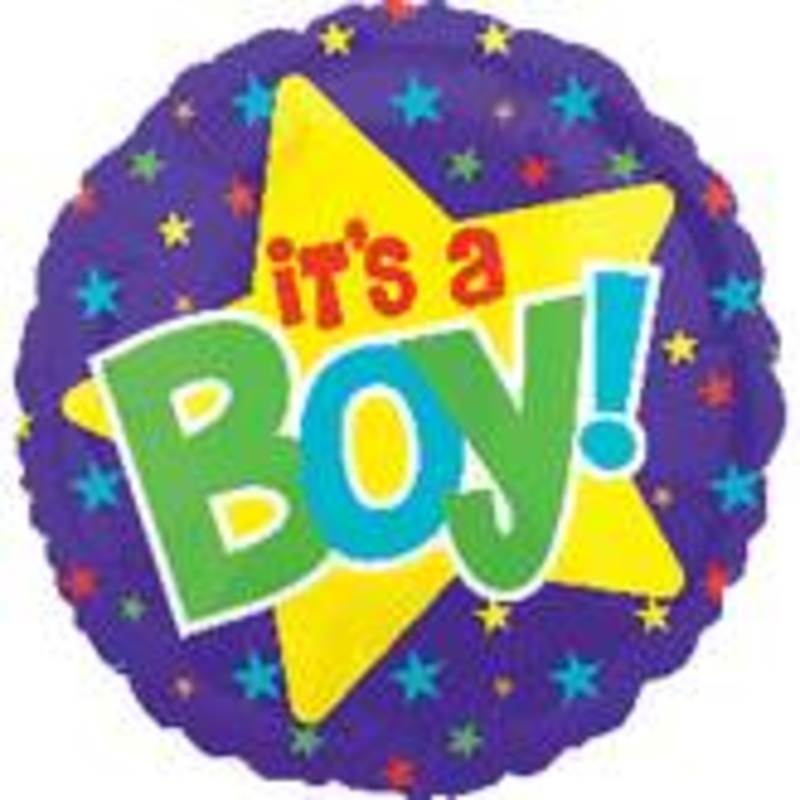 21" It's A Boy Balloon Yellow Star