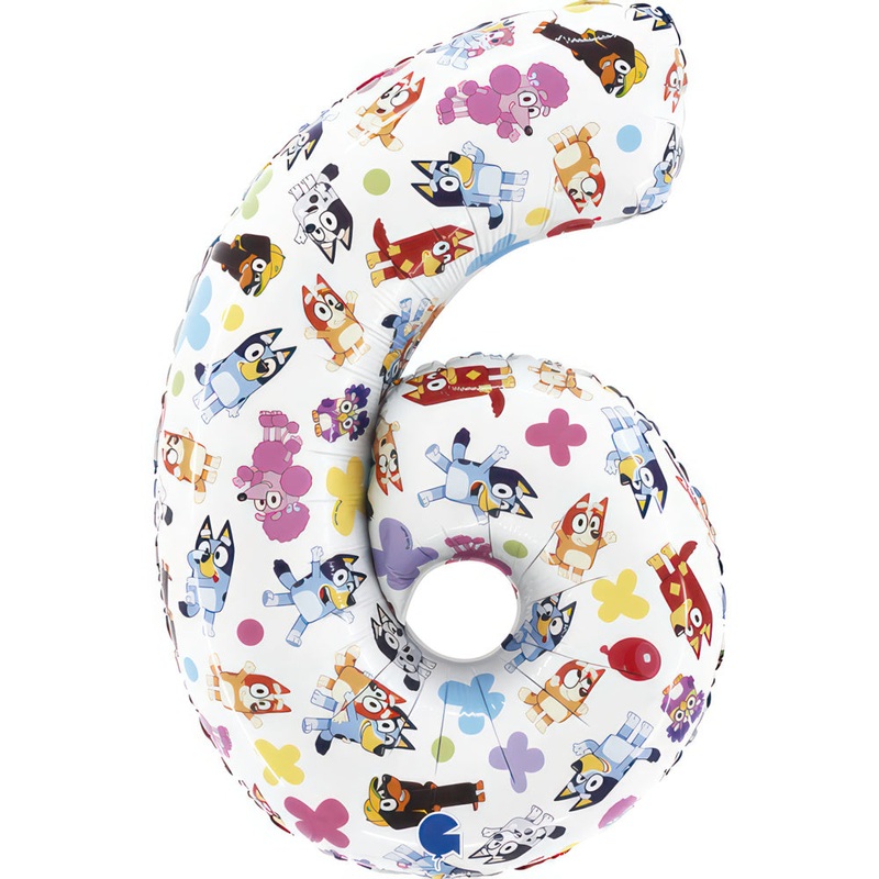 26" Bluey - Number Six Foil Balloon