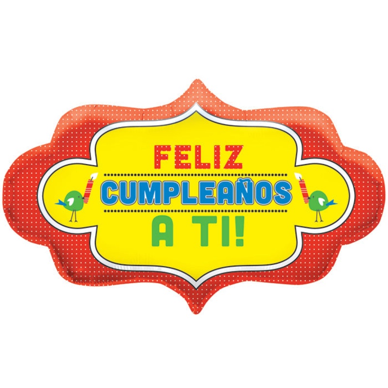 28" Foil Balloon Feliz Cumpleaos A Ti Dotty Frame (Spanish)