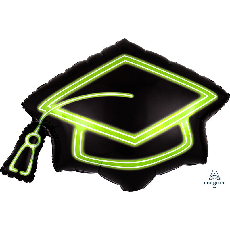 31" Neon Grad Cap SuperShape Foil Balloon