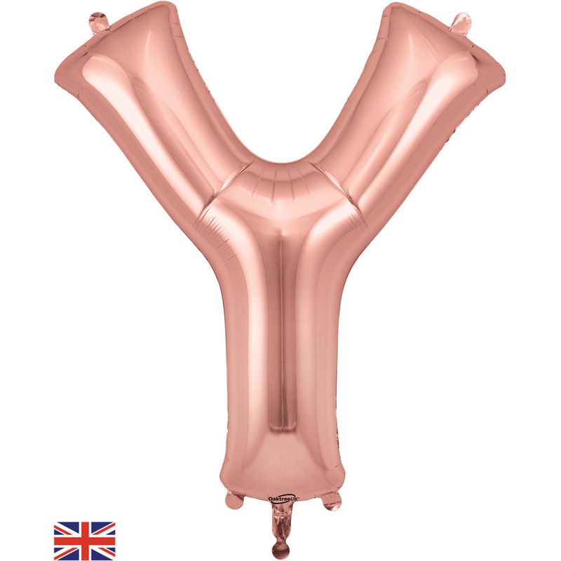 34" Letter Y Rose Gold Oaktree Brand Foil Balloon
