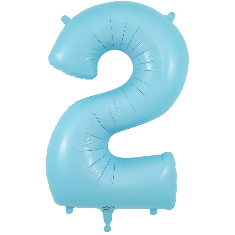 34" Number 2 Matte Blue Oaktree Foil Balloon