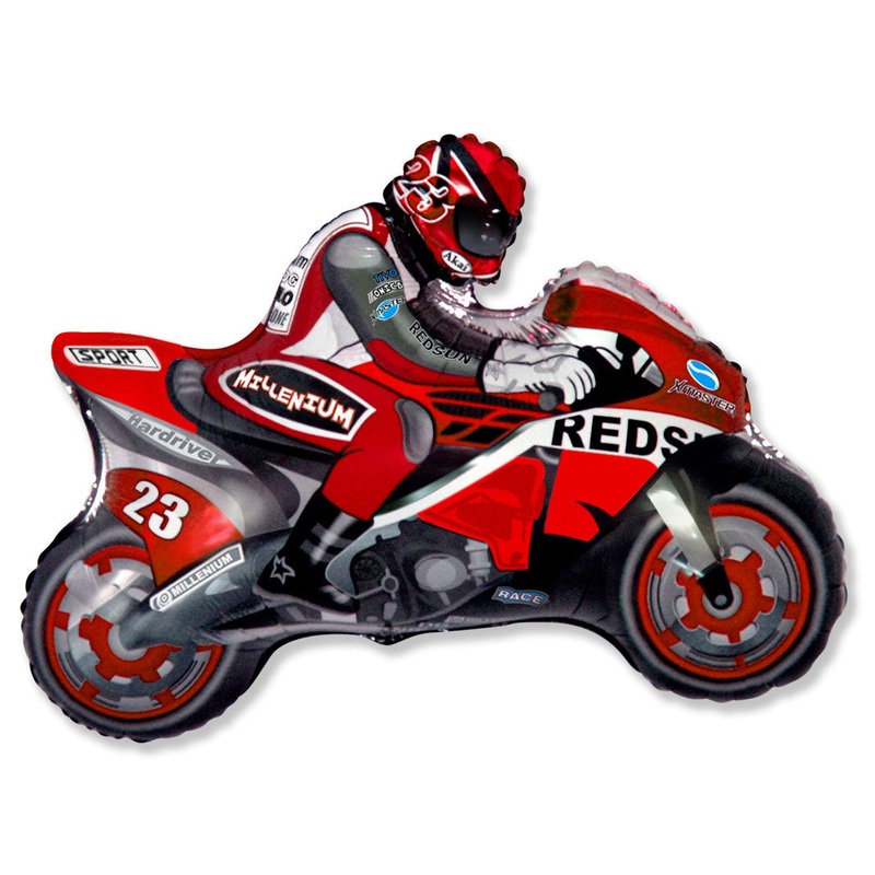 36" Moto Racing Bike Red Balloon