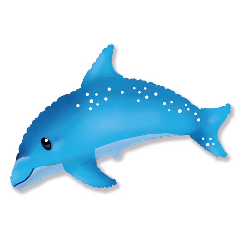 38" Cute Dolphin Blue Balloon