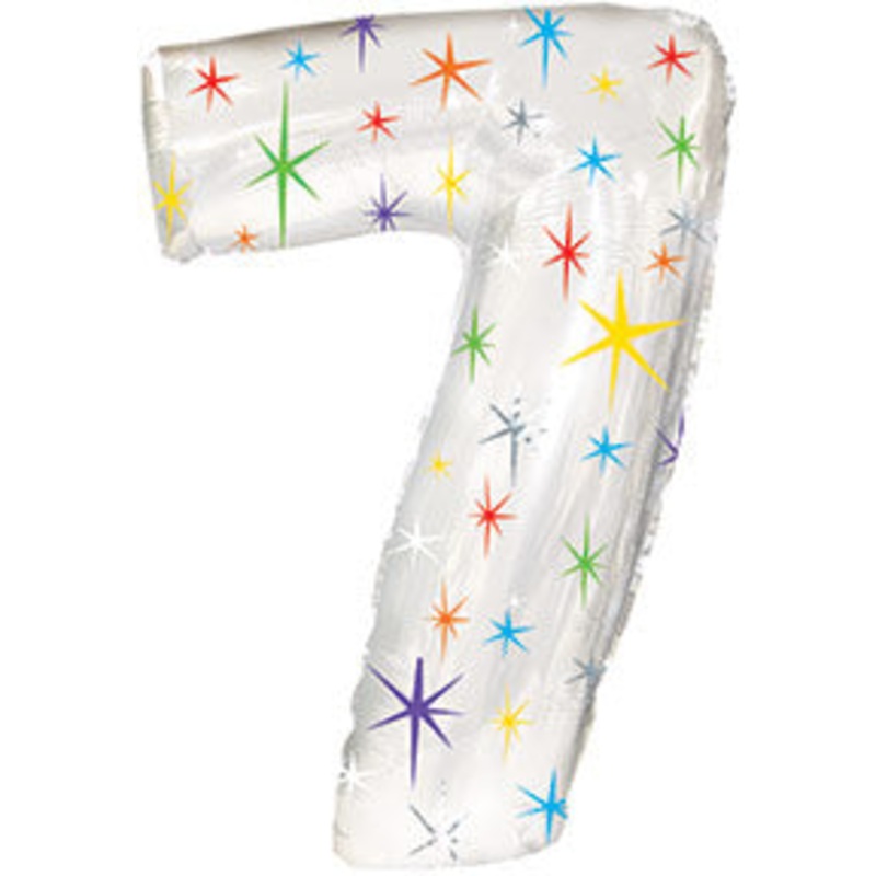 38" Multi-Colored Sparkles Seven Balloon