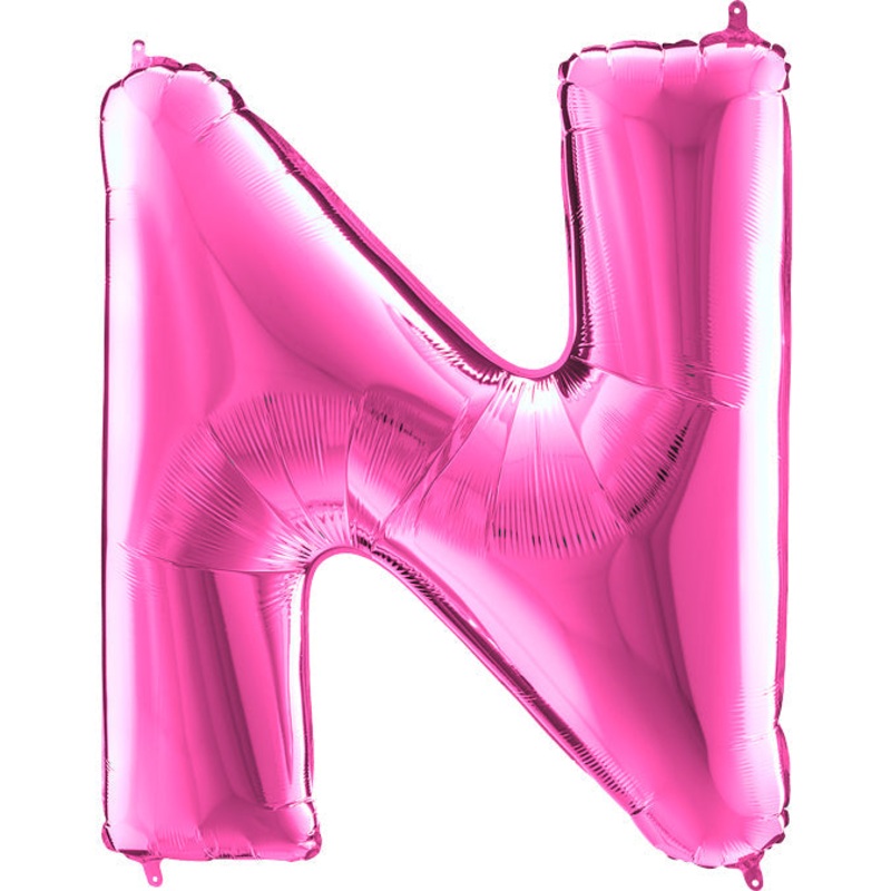 40" (34" Inflated) Foil Shape Megaloon Balloon Letter N Fuchsia/Pink