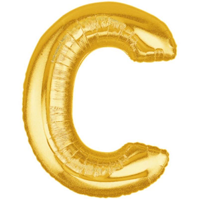40" (34" Inflated) Megaloon Large Letter Balloon C Gold