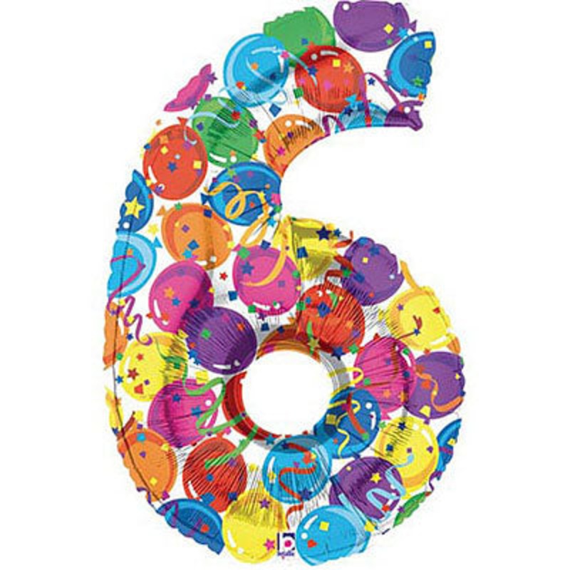 40" (34" Inflated) Party Megaloon Balloon Number 6