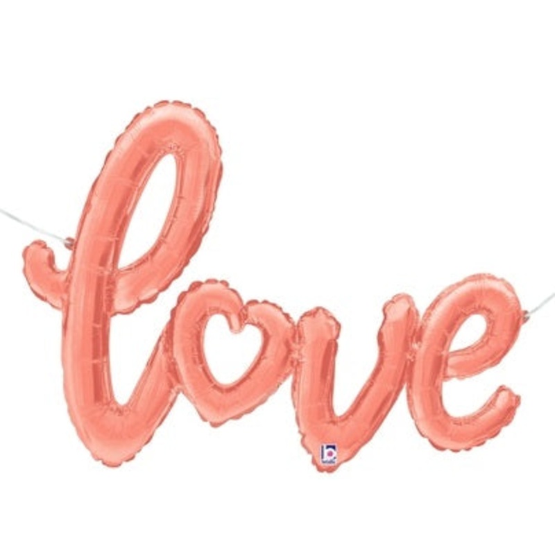47" Rose Gold Love Script Shape Balloon (Airfill Only)