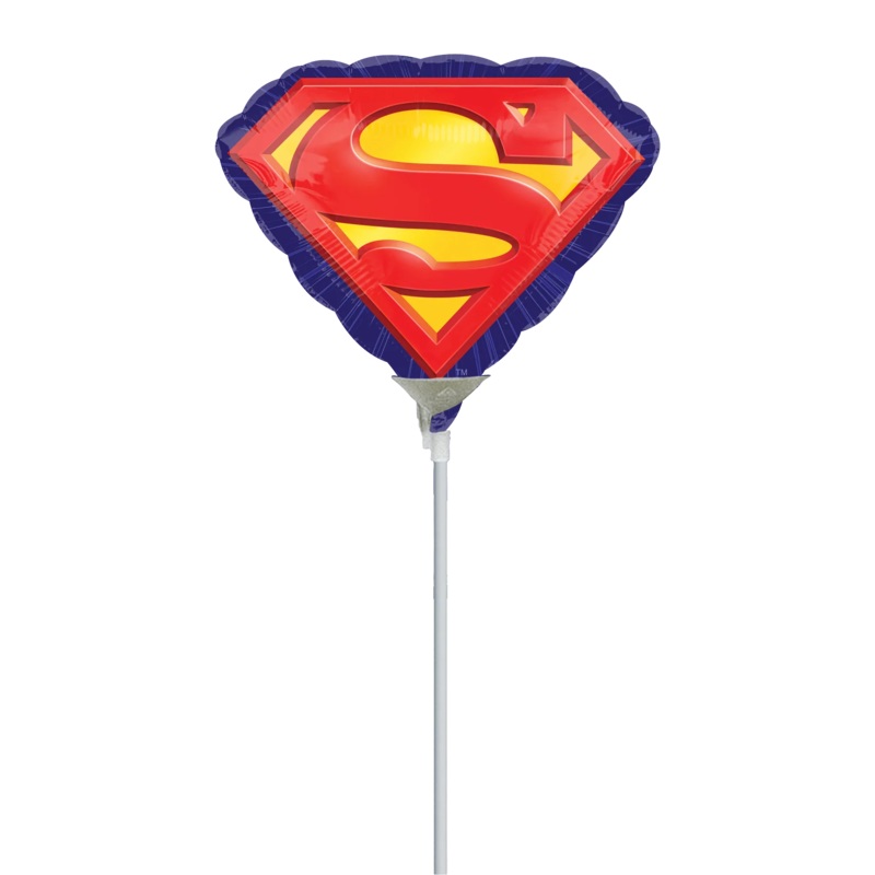 10" Airfill Only Mini Shape Superman Foil Balloon