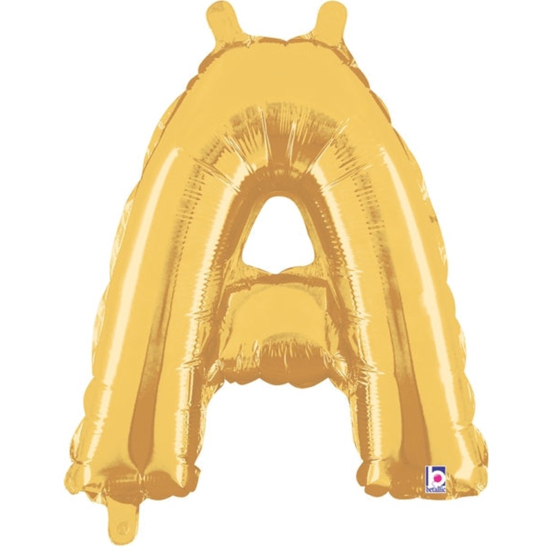 14" Airfill Only (Self Sealing) Megaloon Jr. Shape Letter A Gold Balloon