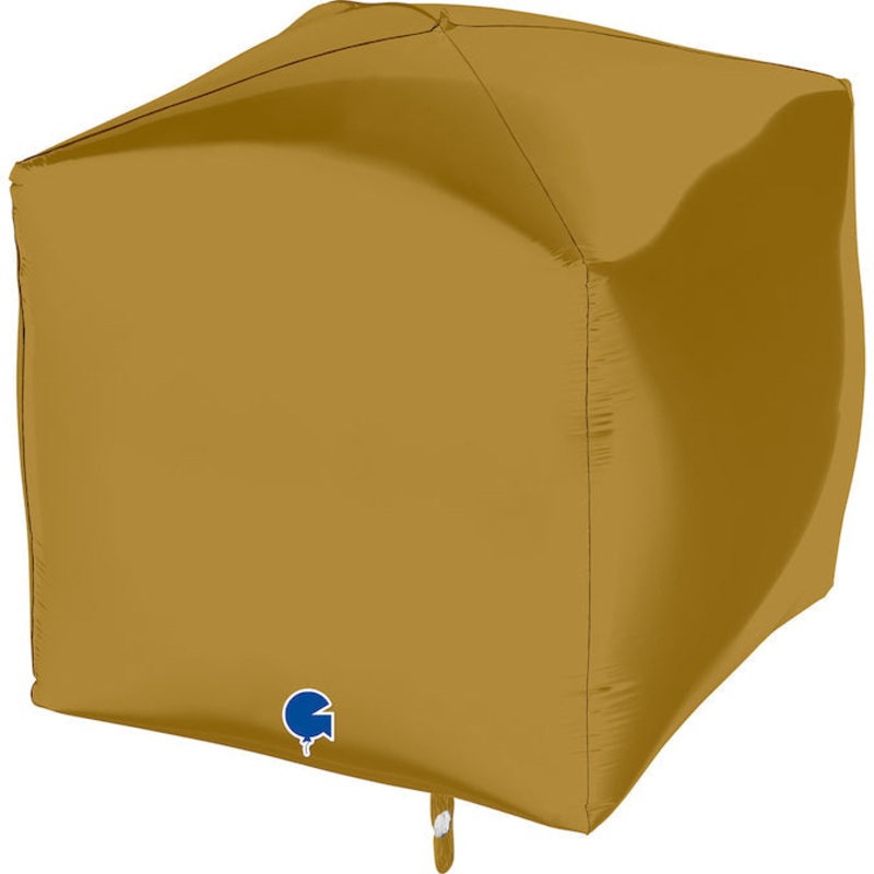 15" Square Satin Gold 4D Foil Balloon