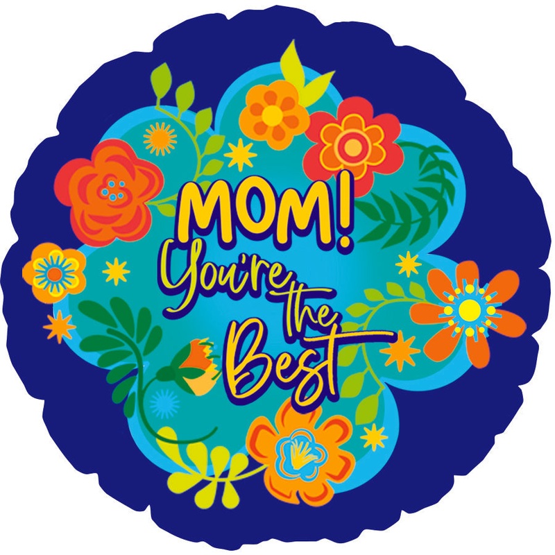 17" Mom The Best Bold Foil/Mylar Balloon
