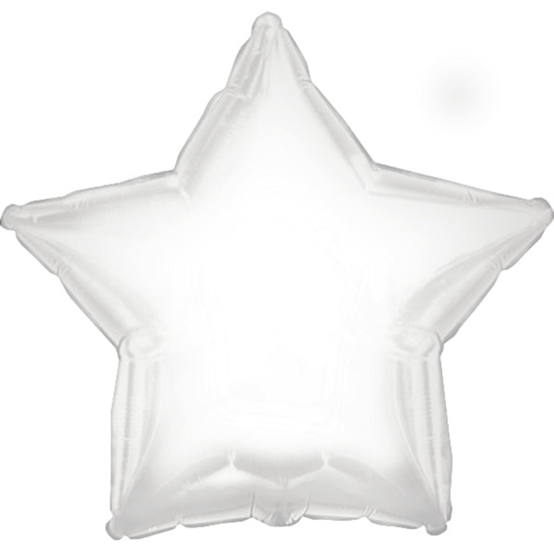 18" CTI Brand White Star Balloon