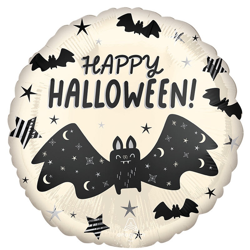 18" Halloween Satin Bat Attack Foil Balloon