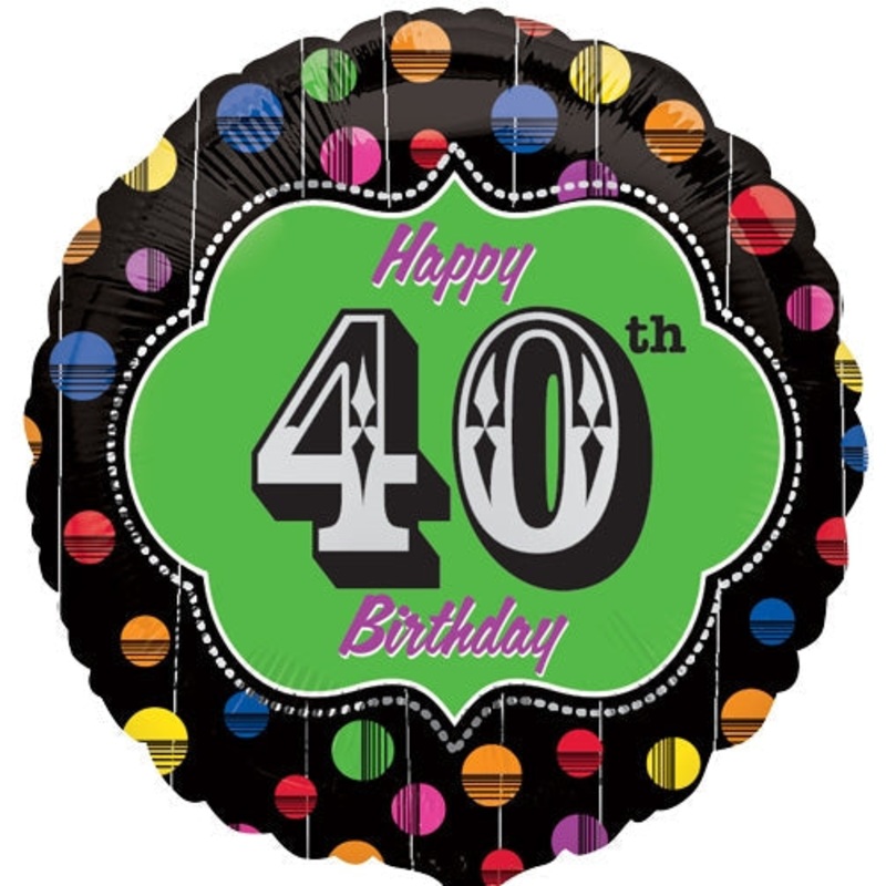 18" Happy Birthday Bright Dot 40 Marquee Balloon
