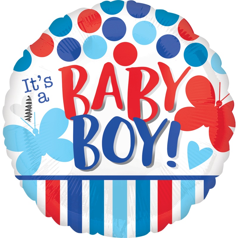 18" It's A Boy Red & Blue Foil Balloon