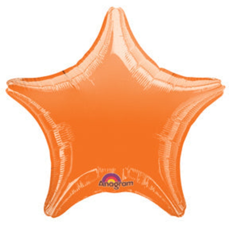 18" Orange Star Anagram Brand Balloon