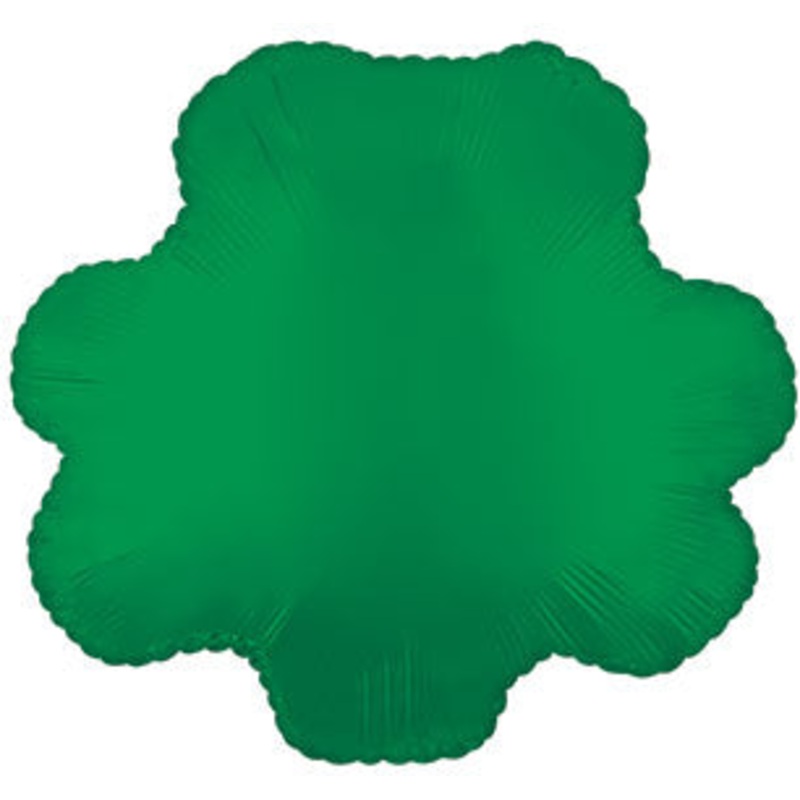 18" Plain Green Shamrock Shape Balloon