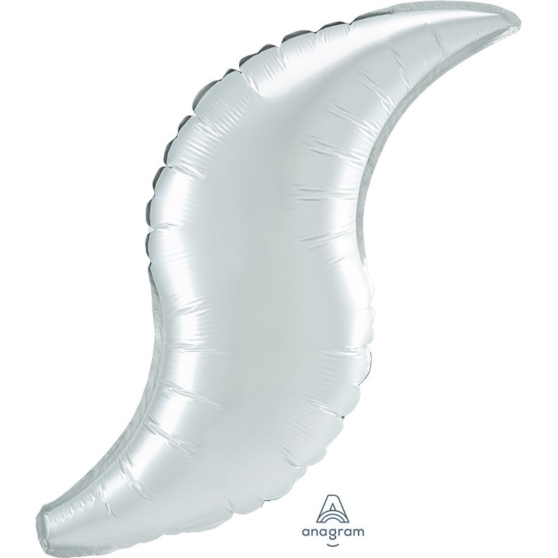 19" Airfill Only White Satin Curve Foil Balloon