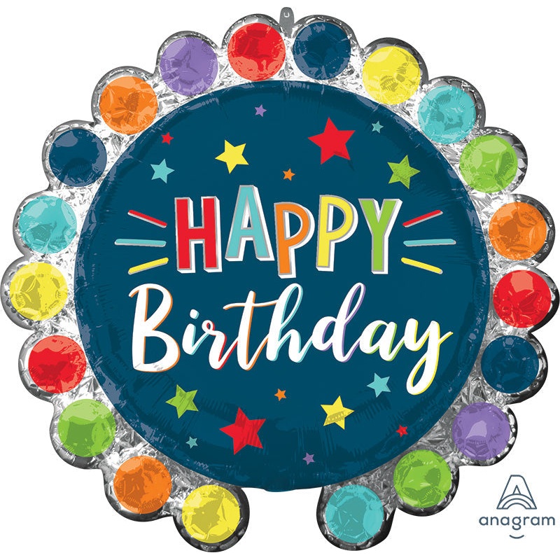 26" SuperShape Dot Circle Birthday Foil Balloon