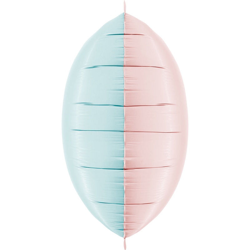 28" (24" Inflated) Deco Bicolor Squares Satin Pastel Blue & Pastel Pink Foil Balloon (2 Pack)