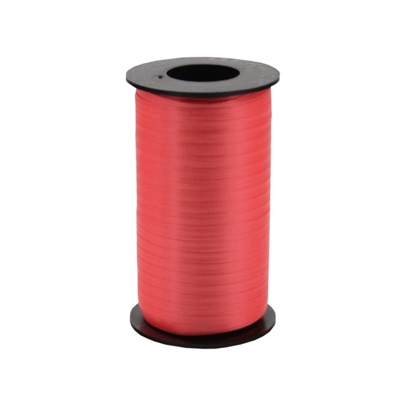 3/16" Poly Balloon Curling Ribbed Ribbon Hot Red