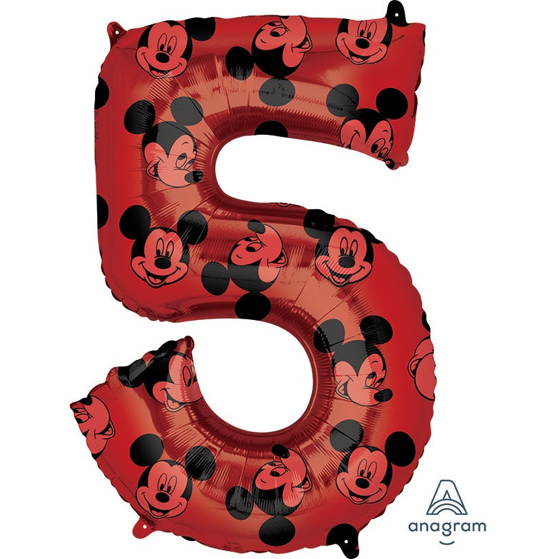 33" Mickey Mouse Forever Number 5 SuperShape Foil Balloon