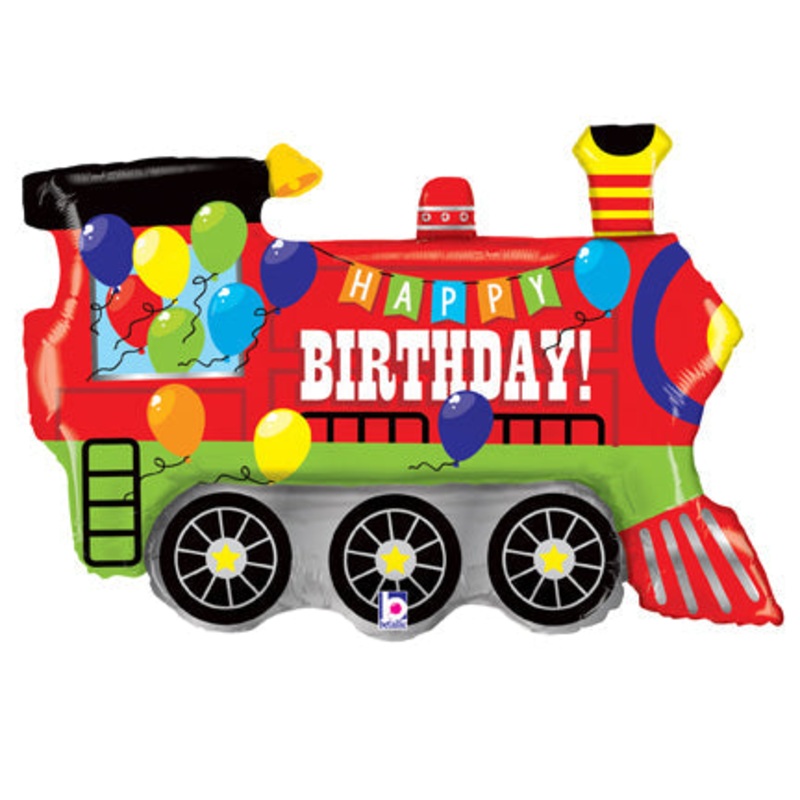 37" Foil Shape Birthday Party Train Balloon