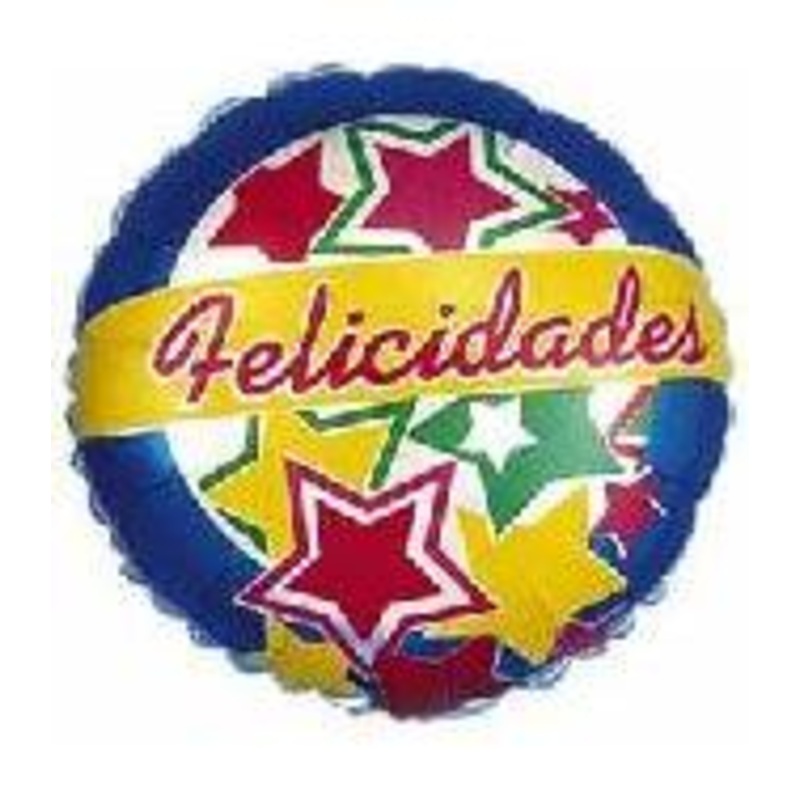 4" Airfill Only Felicidades Stars Balloon (Spanish)