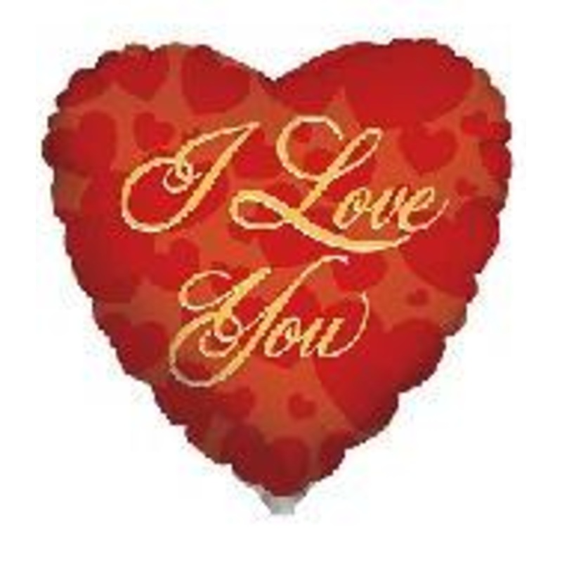 4" Airfill Only I Love You Gold Balloon