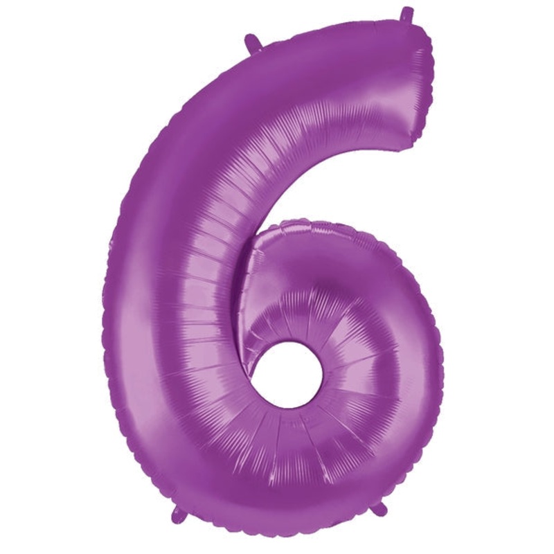 40" (34" Inflated) Large Number Balloon 6 Purple