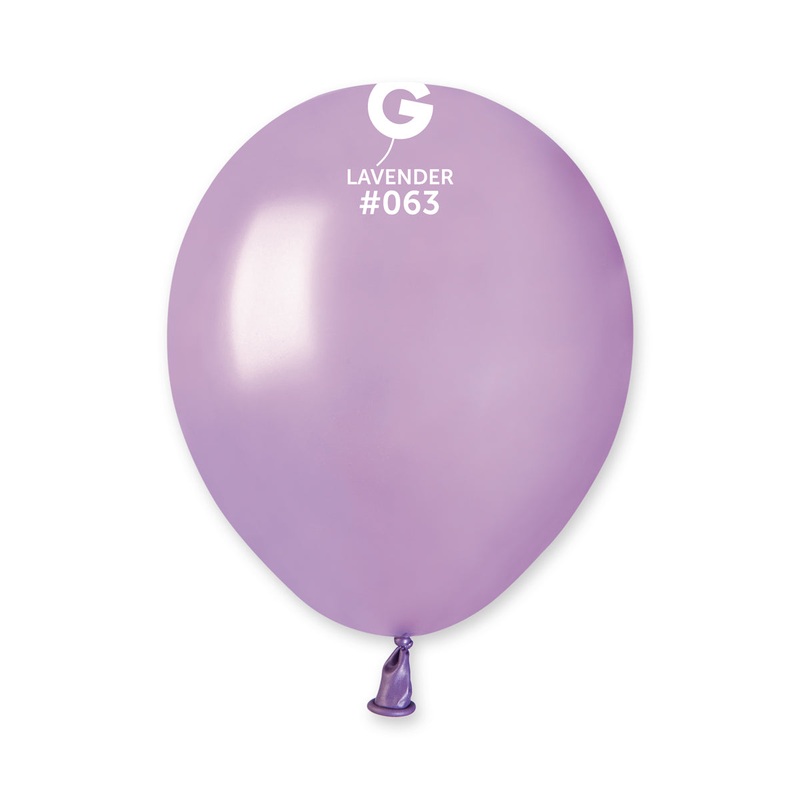 5" Gemar Latex Balloons (Bag of 100) Metallic Lavender