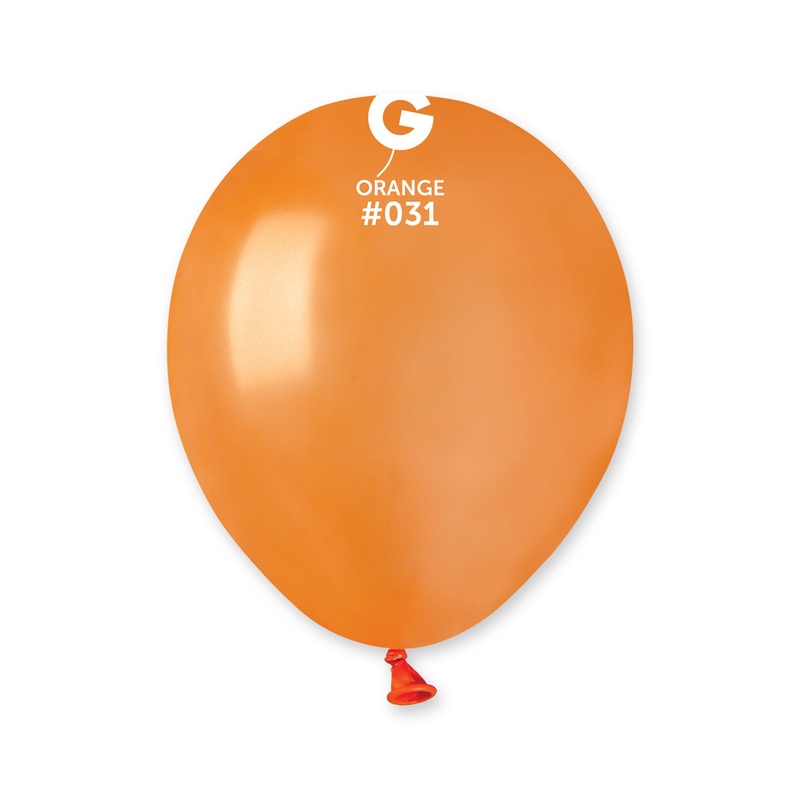 5" Gemar Latex Balloons (Bag of 100) Metallic Orange