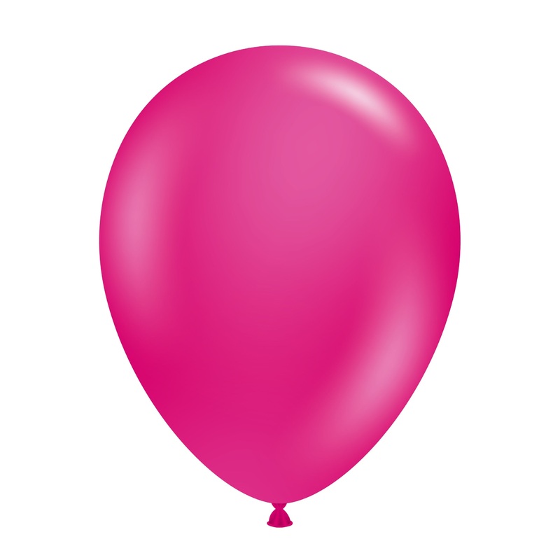 5 Inch Tuftex Latex Balloons (50 Per Bag) Crystal/Jewel Magenta