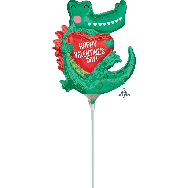 Airfill Only Happy Valentine's Day Gator Foil Balloon