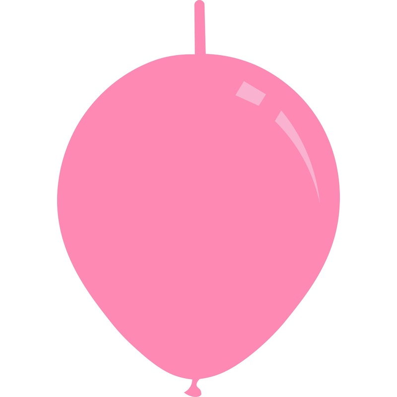 11" Standard Pink Decomex Linking Latex Balloons (100 Per Bag)